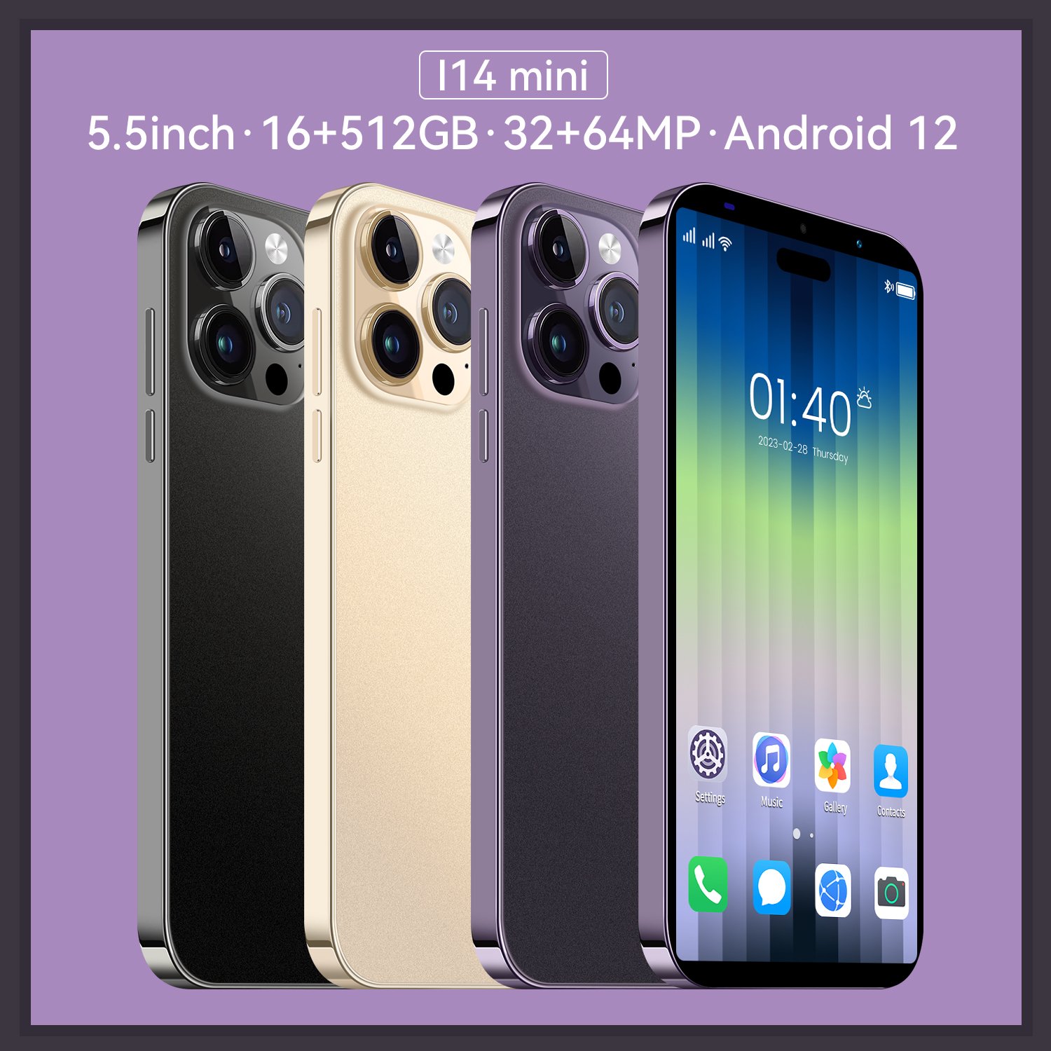 Original Phone14 Pro Max 16gb+512gb 6.7 Inch Full Display Android 10.0 Mobile Phone I14 Unlocked Cell Phone Smartphone